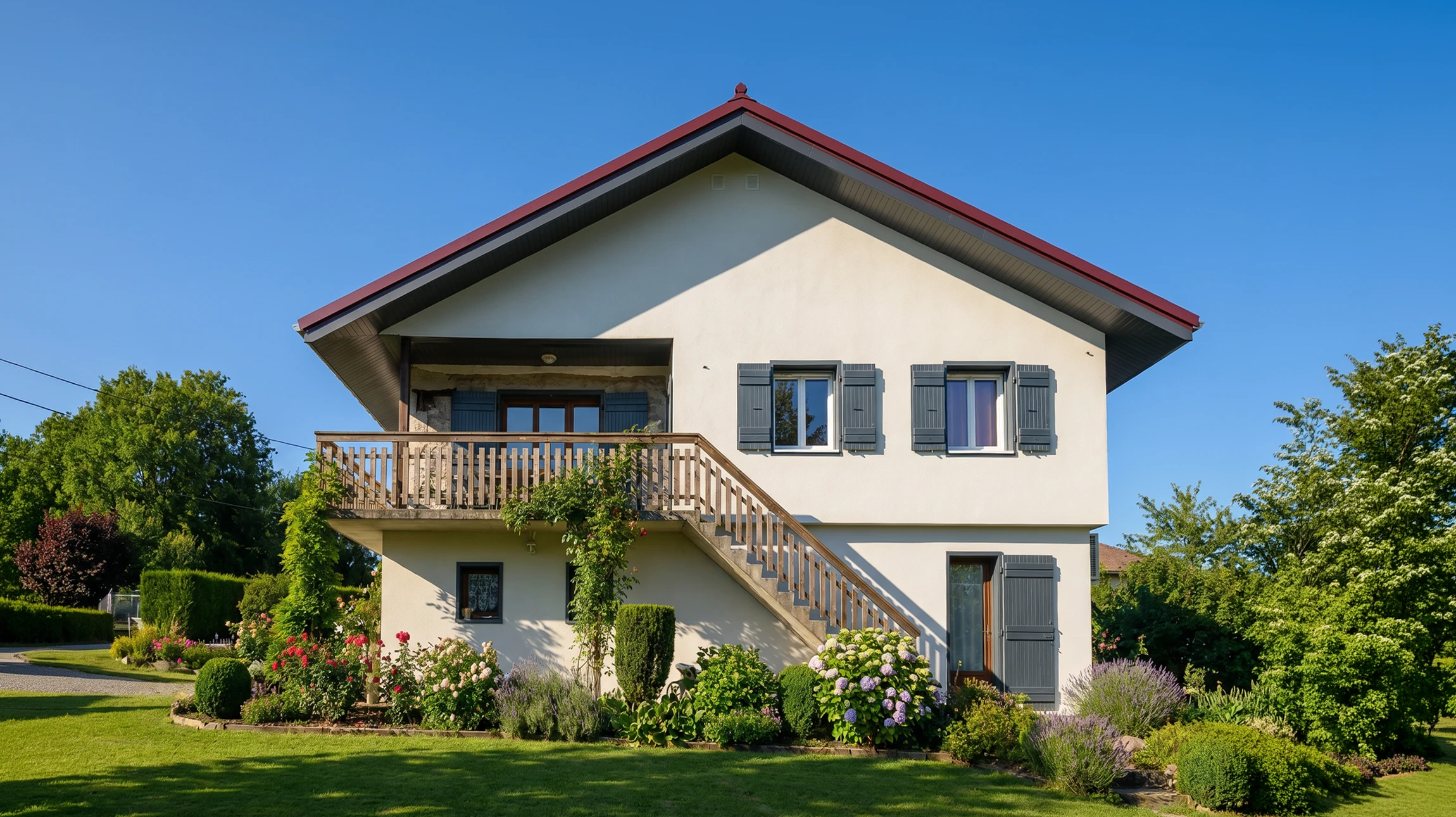 Façade de bâtiment résidentiel en cours de rénovation avec échafaudage tubulaire complet